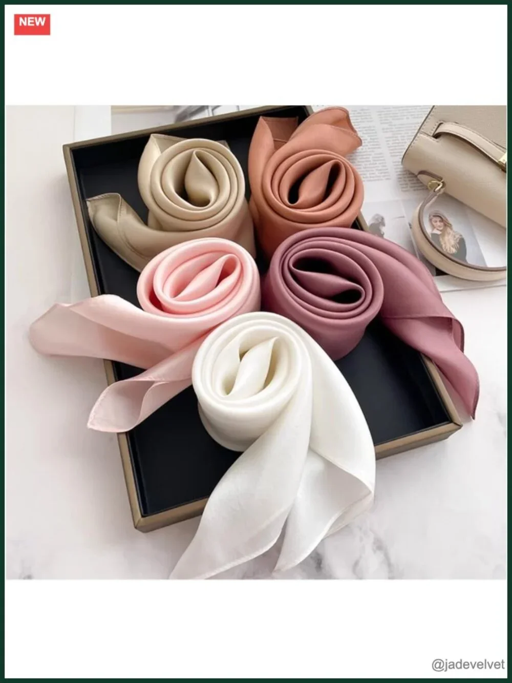 100% Mulberry Silk Square Scarf 26